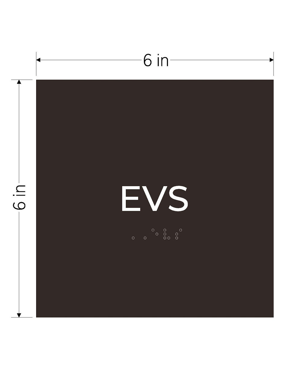 Thumbnail: dark brown with white text ada acrylic braille vhb sign evs