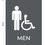 Thumbnail: men ada restroom acrylic sign dark gray with white text braille