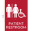 Thumbnail: red with white text vhb ada acrylic sign patient restroom braille