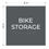Thumbnail: dark gray with white text ada acrylic vhb braille sign bike storage