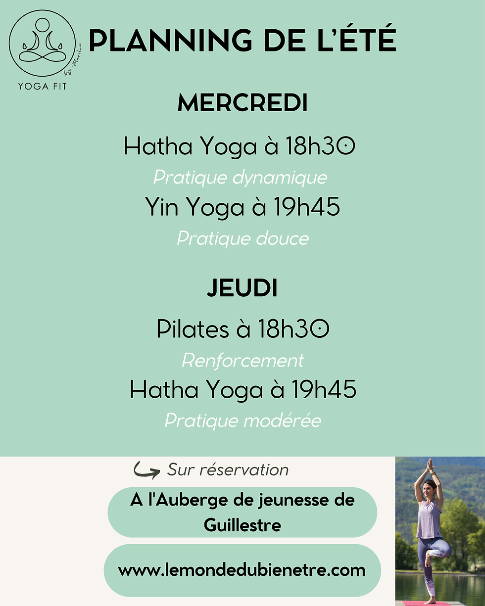 Nouveau planning d'été & Période de vacances