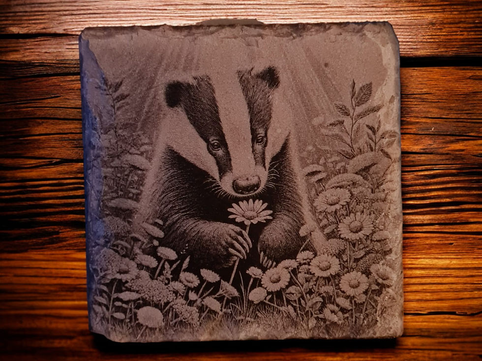 Badger - British Wildlife Collection Slate Coaster - Individual