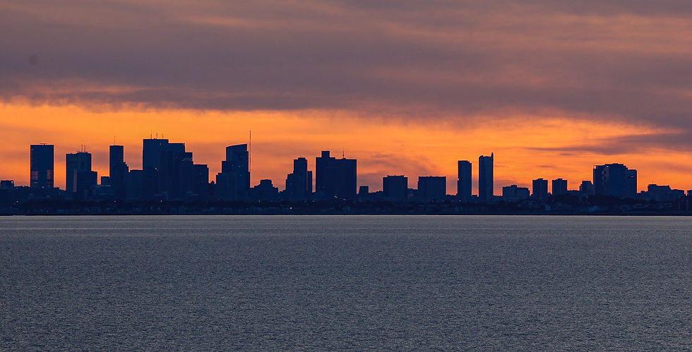 Sunset over Boston