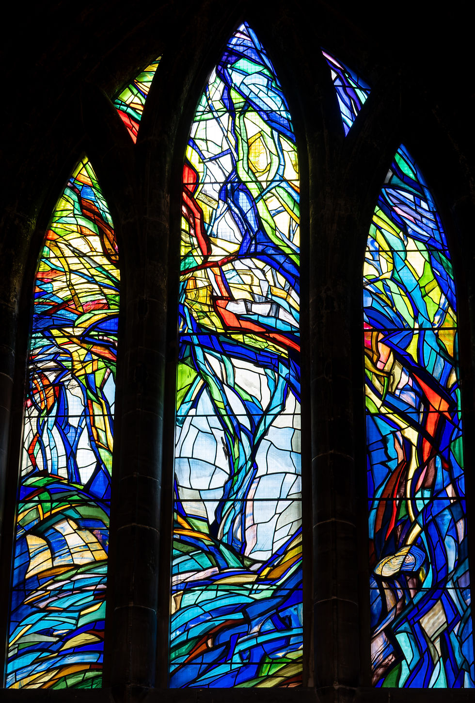 The "Tree of Jesse" was created in 2018 by the artist, Emma Butler-Cole Aiken