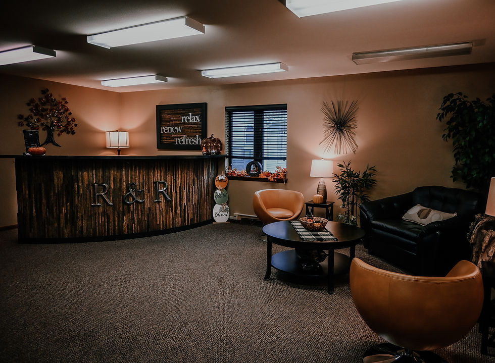 Lobby when you walk into R&R Station Massage Therapy