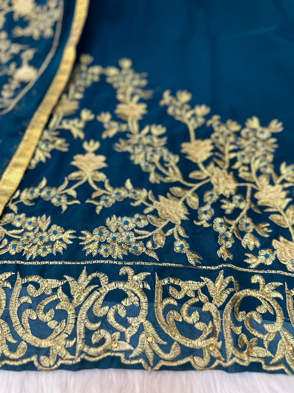 Thumbnail: Unstitched latest Georgette embroidery work Free Size Exclusive Designer net orn