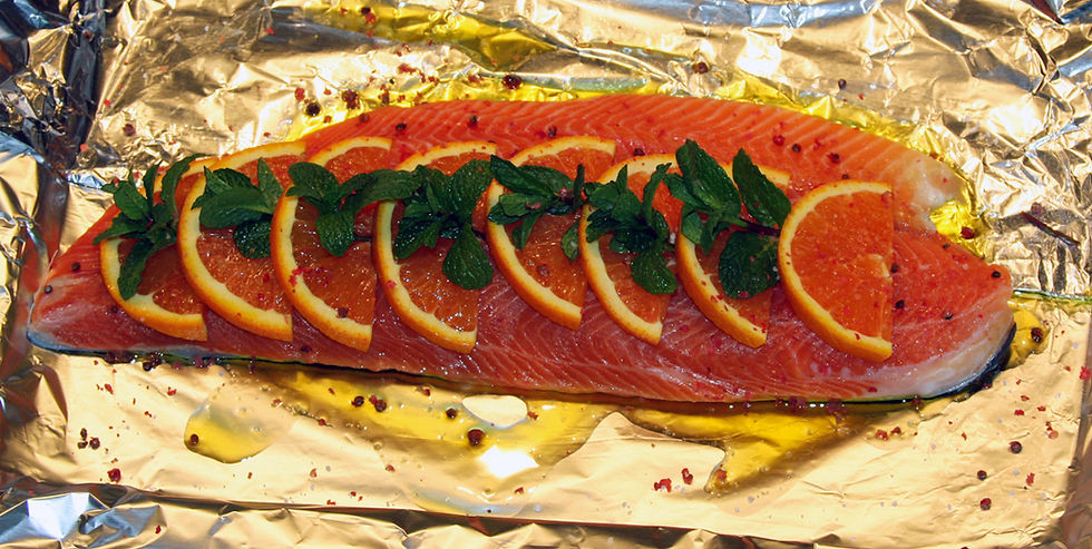 Salmon With Orange and Mint Photo Source Biological Cuisine
