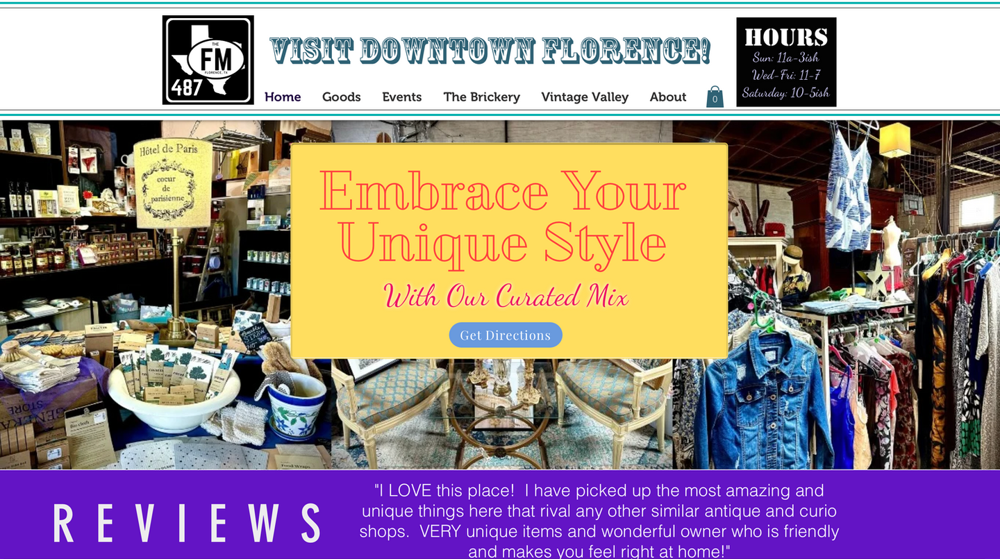 Website designer example  Florence marketplace 