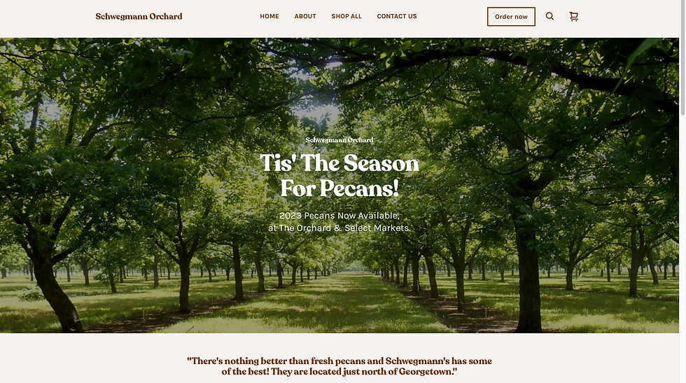 Schwegmann Orchard Website Design Example