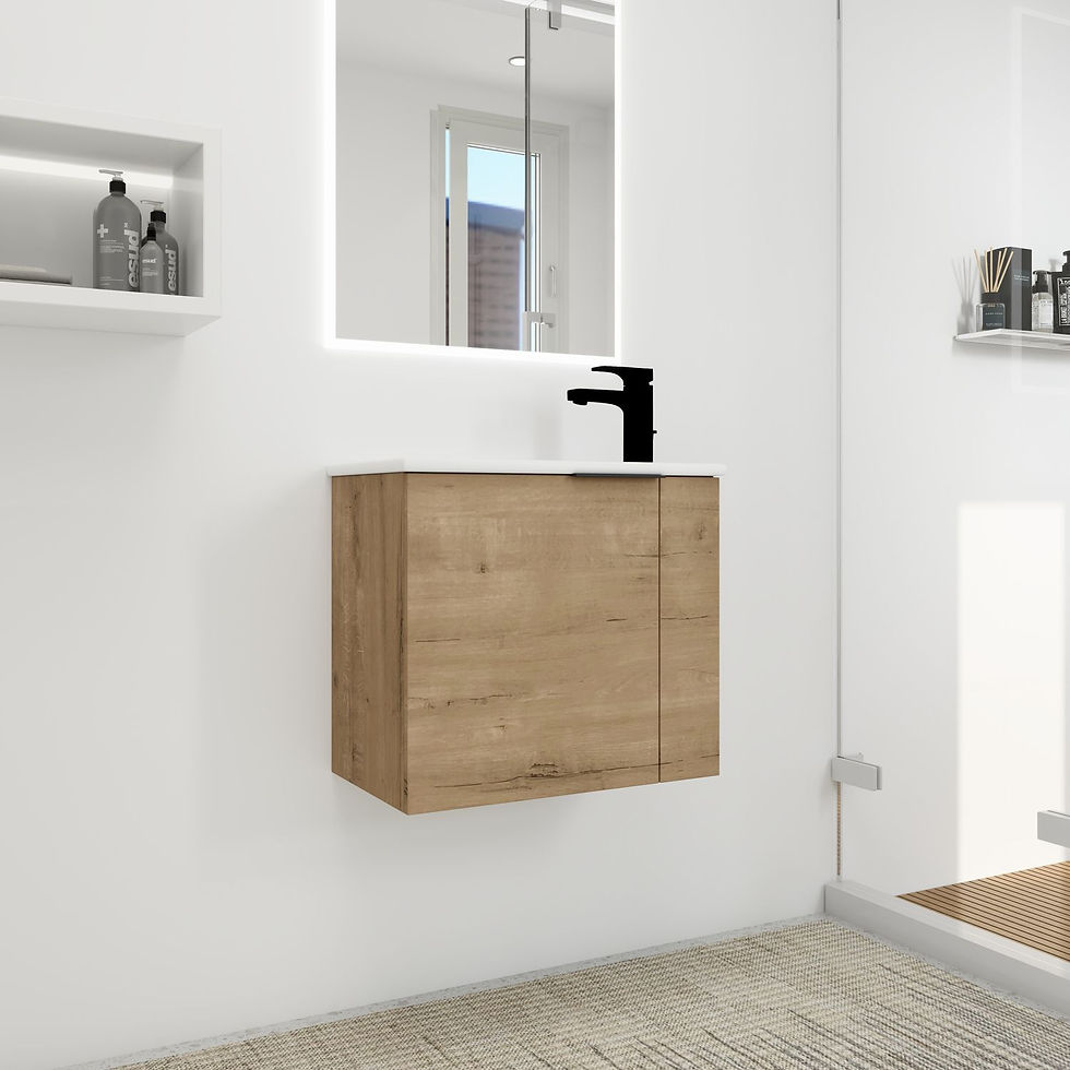 Thumbnail: Bathroom Vanity with Sink 22 Inch for Small Bathroom; Floating Bathroom Vanity w
