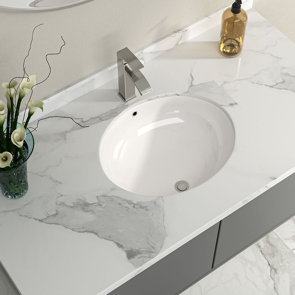 Thumbnail: Bathroom Undermount Vessel Sink Pure White Porcelain Ceramic Lavatory Vanity Sin