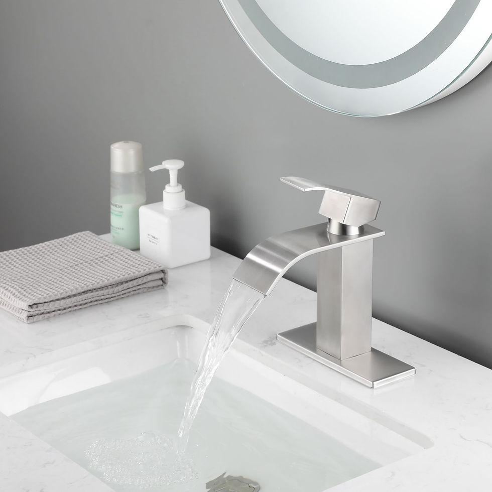 Thumbnail: Waterfall Spout Bathroom Faucet,Single Handle Bathroom Vanity Sink Faucet