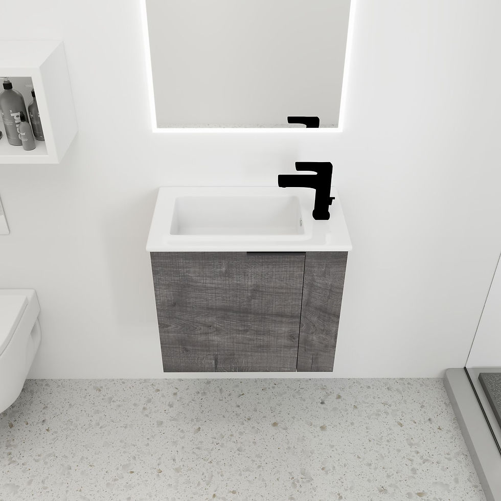 Thumbnail: Bathroom Vanity with Sink 22 Inch for Small Bathroom; Floating Bathroom Vanity w