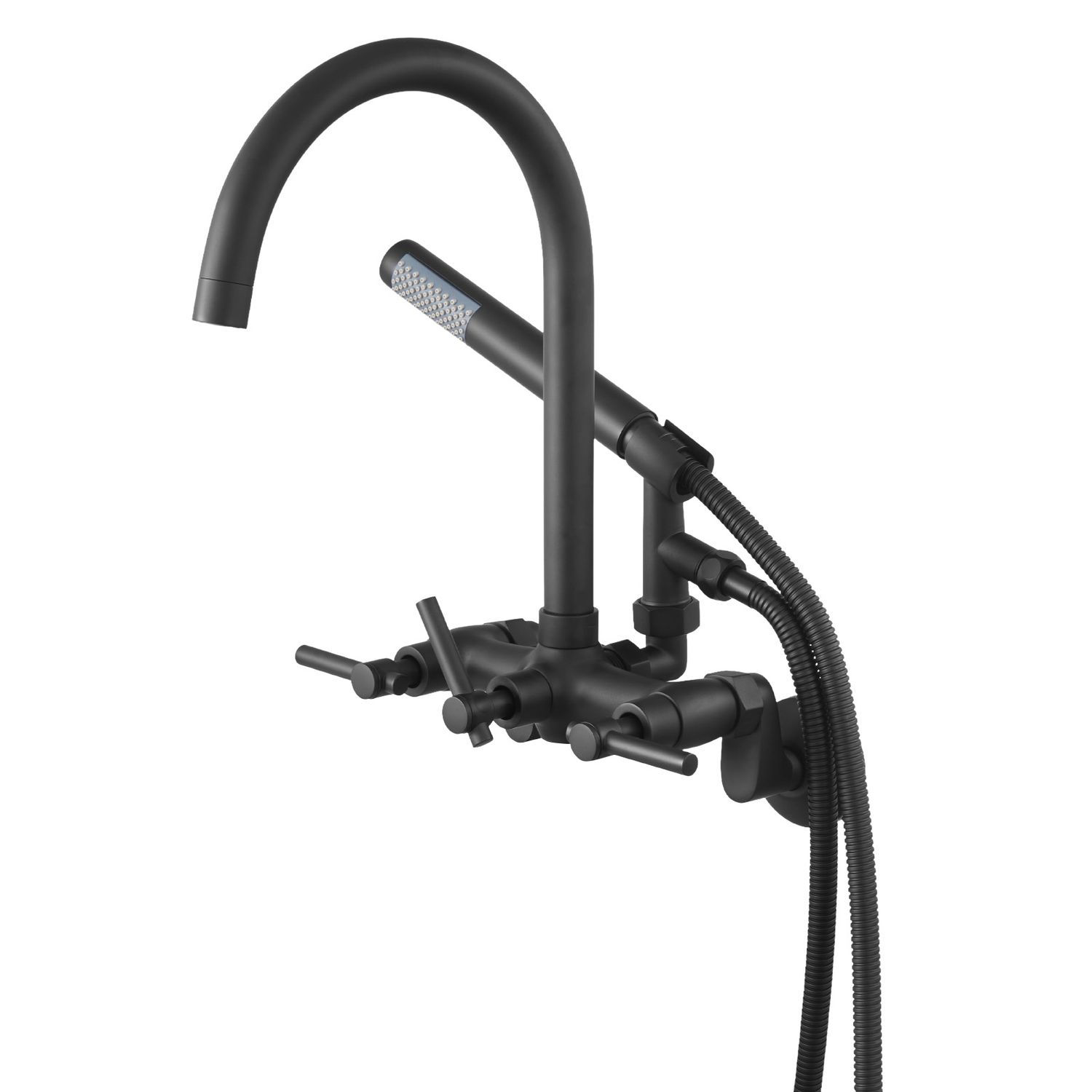 Clawfoot Tub Faucet, Wall-Mounted Bathtub Faucet with Handheld Shower, Vintage M