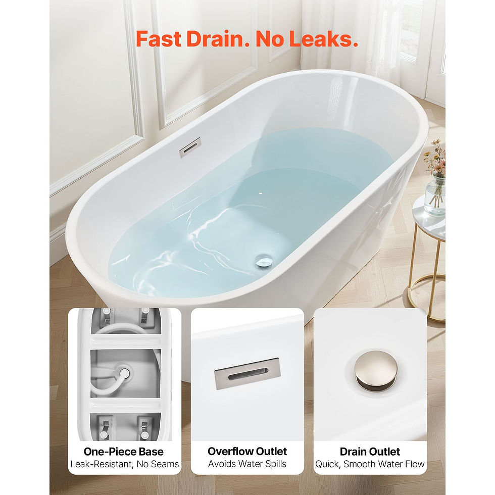 Thumbnail: 59 Inch Acrylic Freestanding Soaking Bathtub