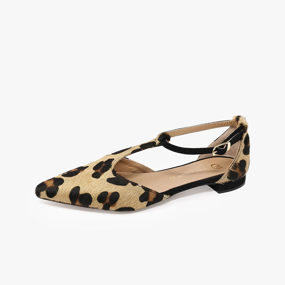 Divine Follie - Ballerine animalier con cinturino alla caviglia