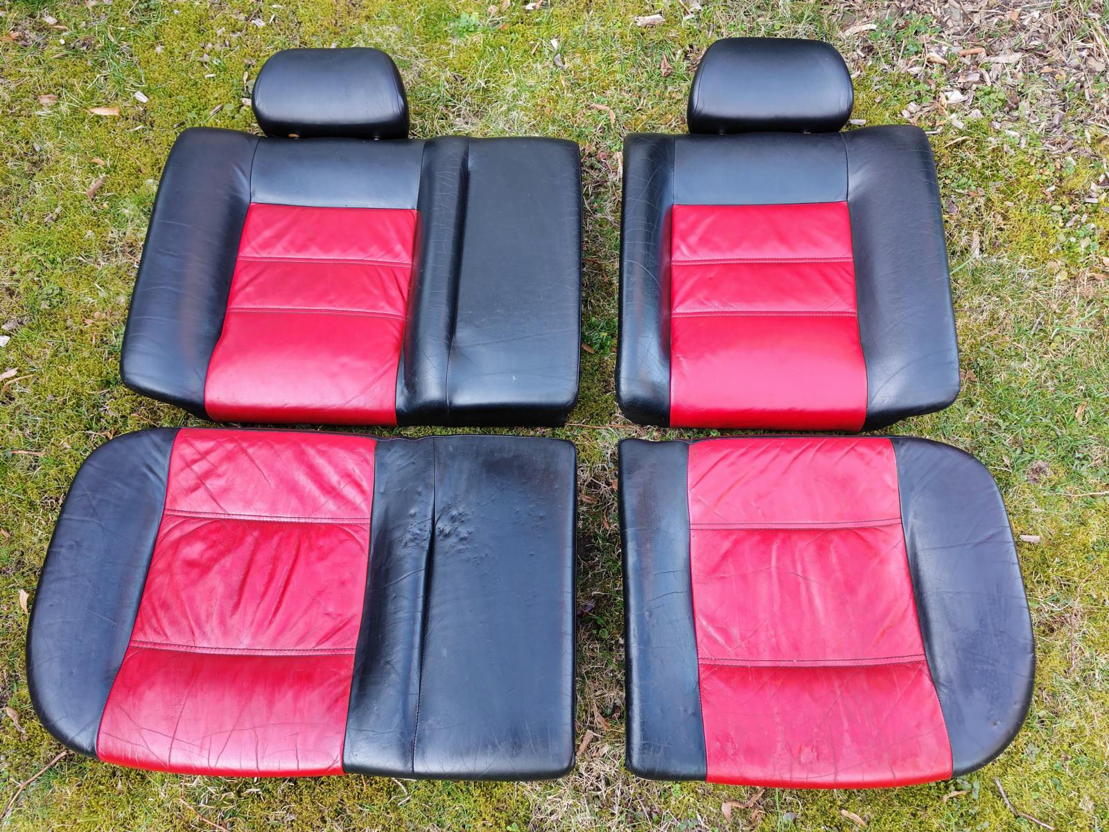 GOLF 3 COLOR COLOUR CONCEPT RÜCKBANK LEDER ROT MIT KOPFSTÜTZEN VENTO