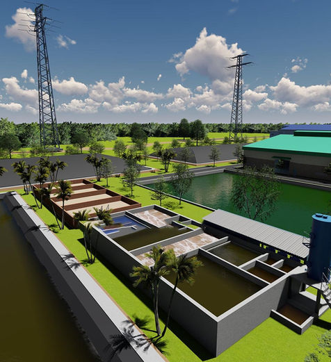 Mô hình tổng thể trạm xử lý nước thả