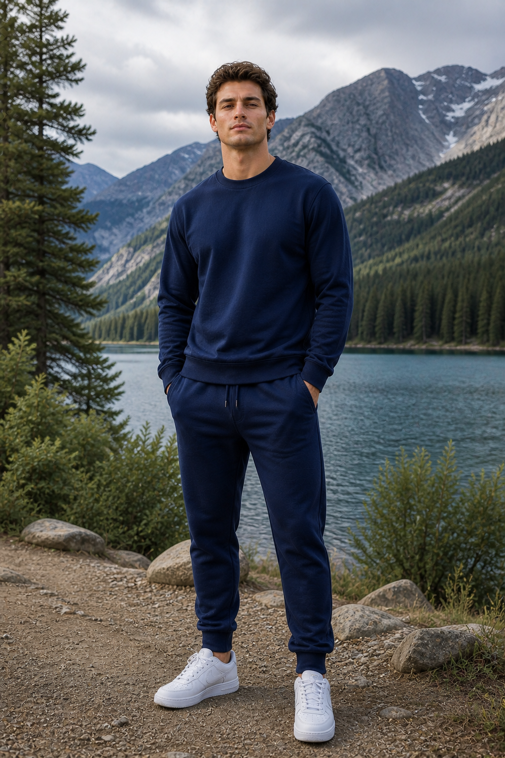Navy Blue Sweatpants - Product Image