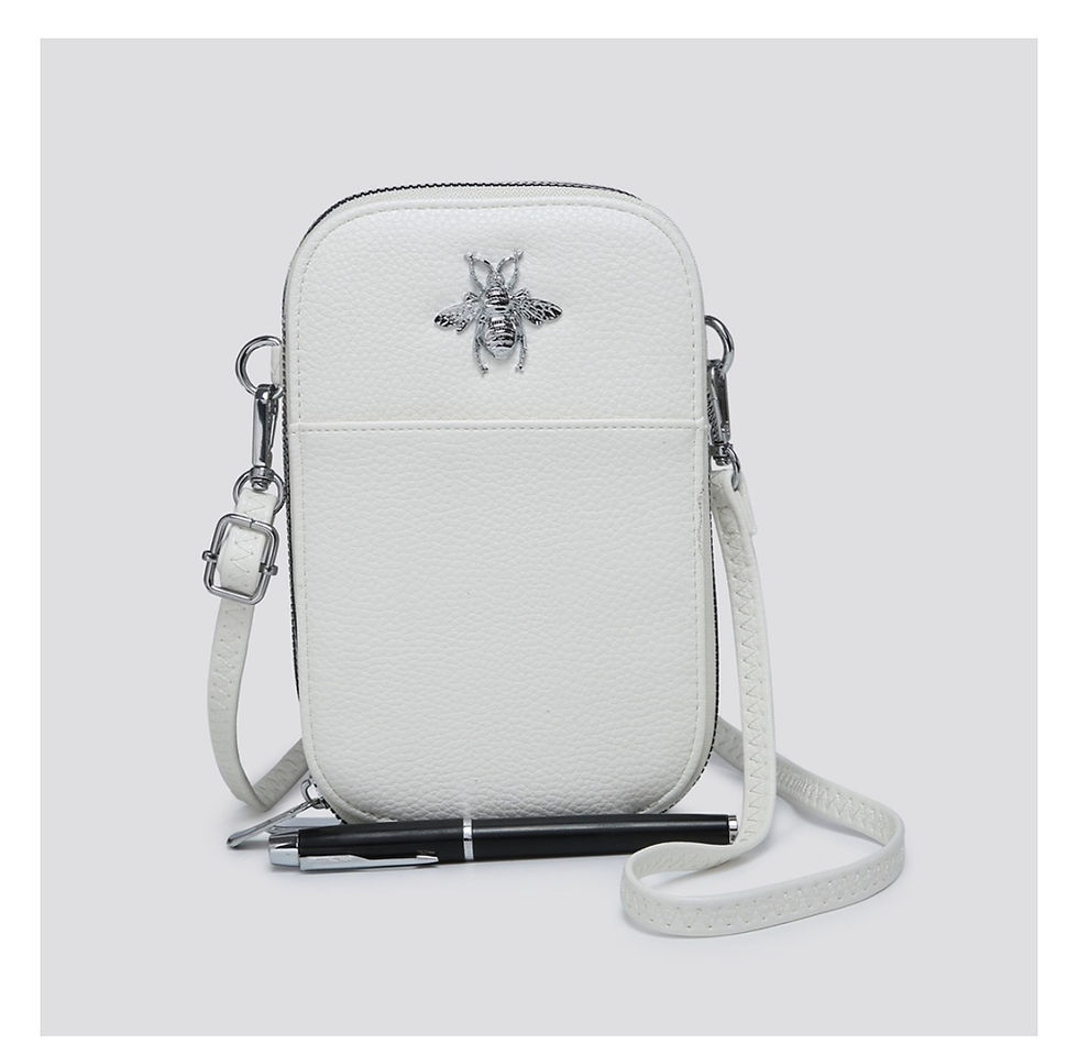 Thumbnail: CROSS BODY SILVER BEE DETAIL BAG - other colours