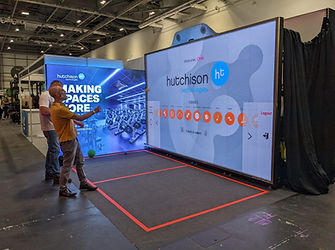 Multiball Digital Wall set up at an exhibition in London.