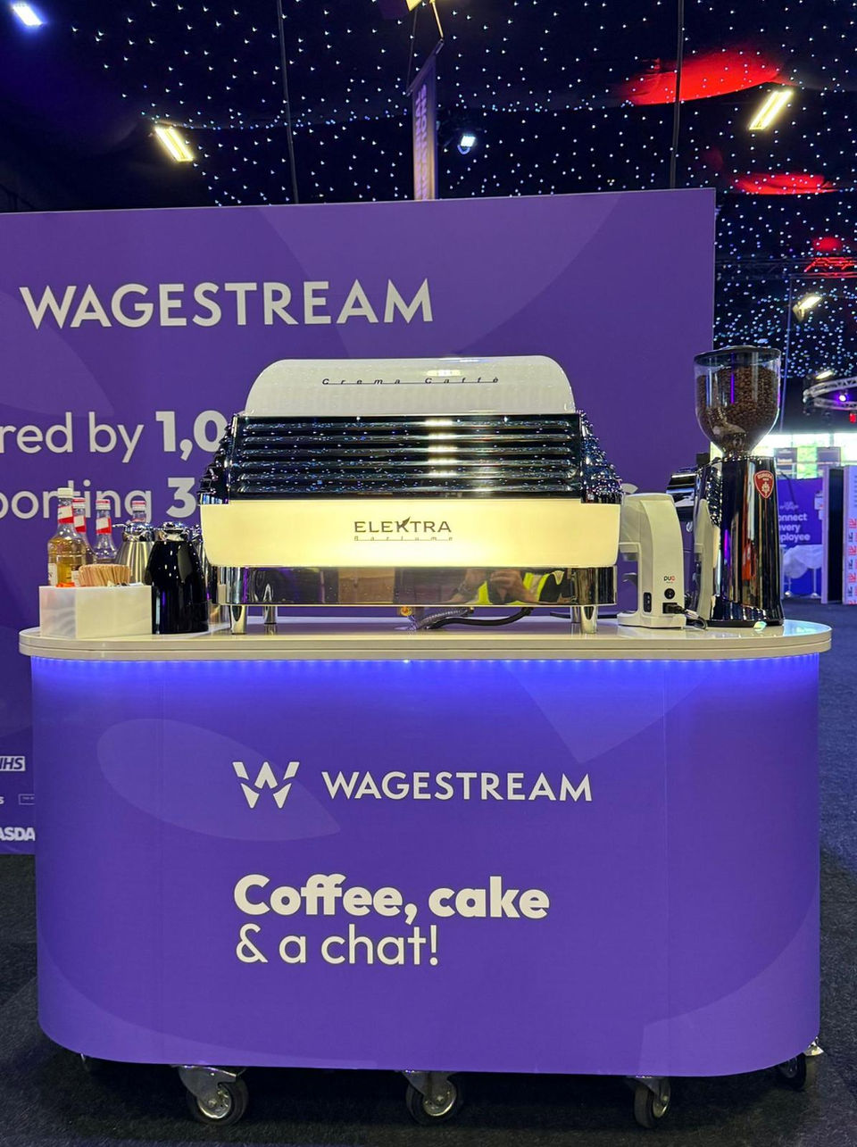 custom branded coffee bar hire with machine 