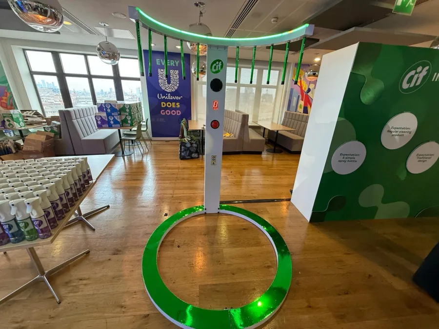 Catch it game at event, branded with customers design