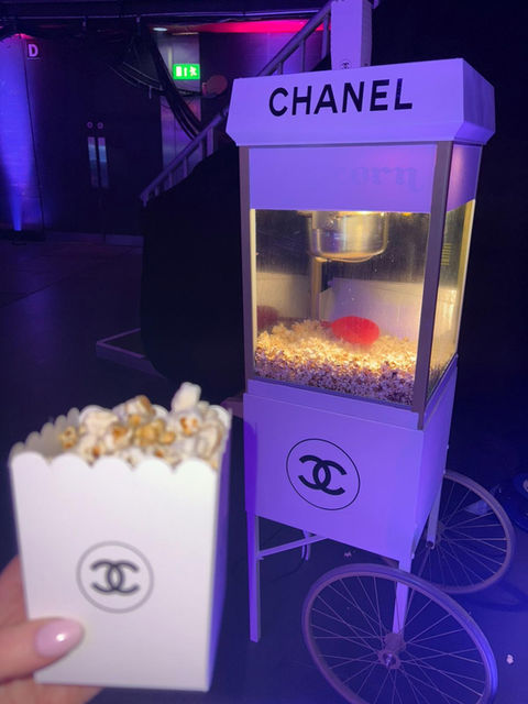 custom branded popcorn machine hire 