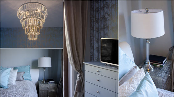 traumraum_München_Einrichtung_interior_Design_Schlafzimmer_chic_beige_tapete_kronleuchter_