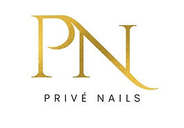 Privé Nails logo with gold PN lettering, representing luxury manicure and pedicure services in Santa Rosa Beach recommended by FIT30A.