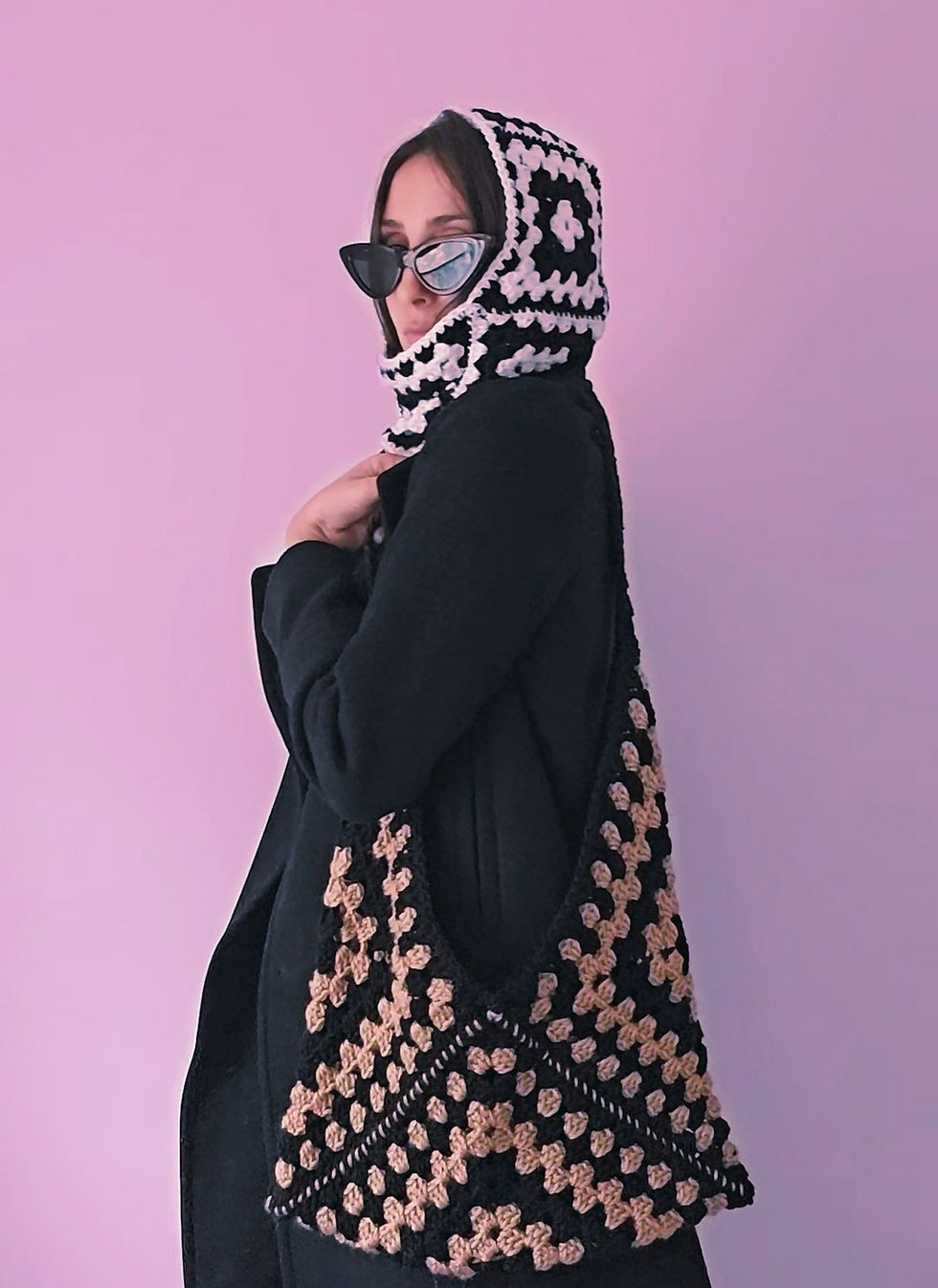 Thumbnail: Black and White Thinking Granny Square Balaclava