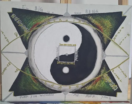 Pintura inspirada no primeiro episódio de Cosmos