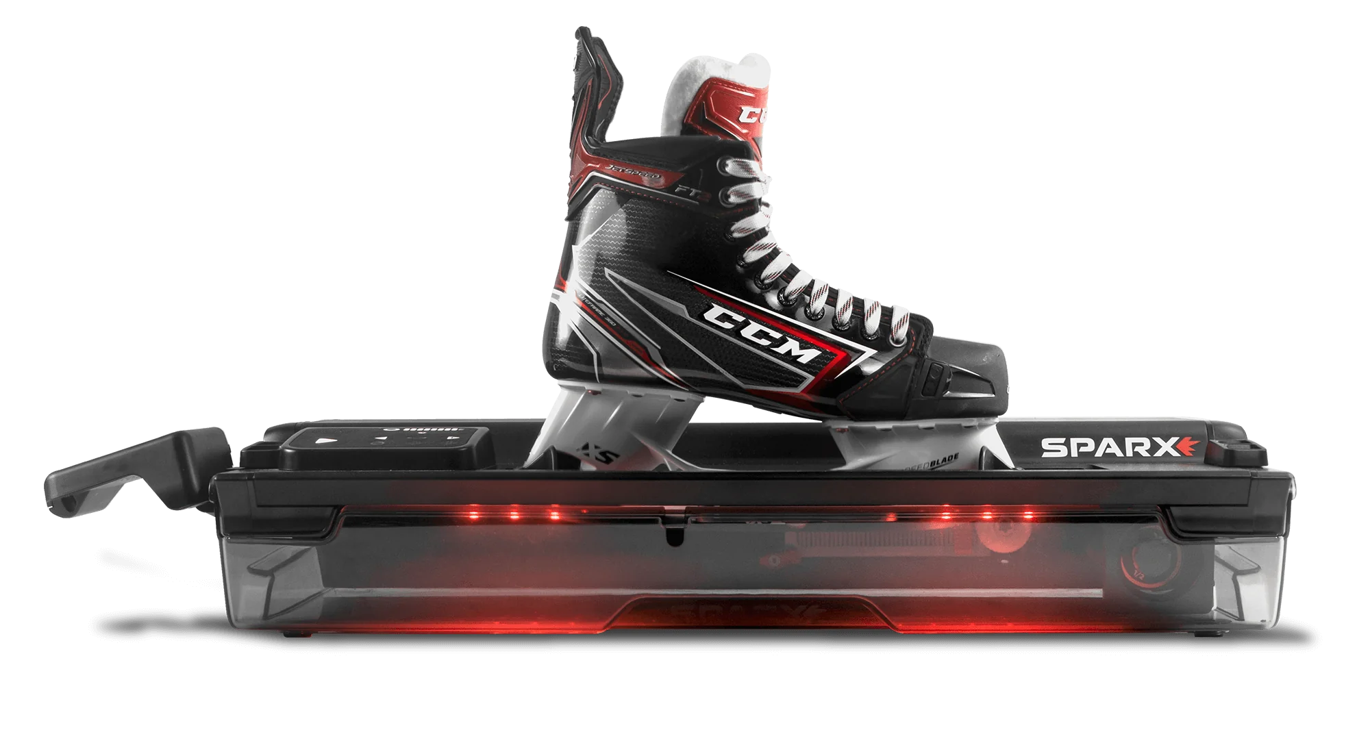 Skate Sharpening with our Sparx Machine