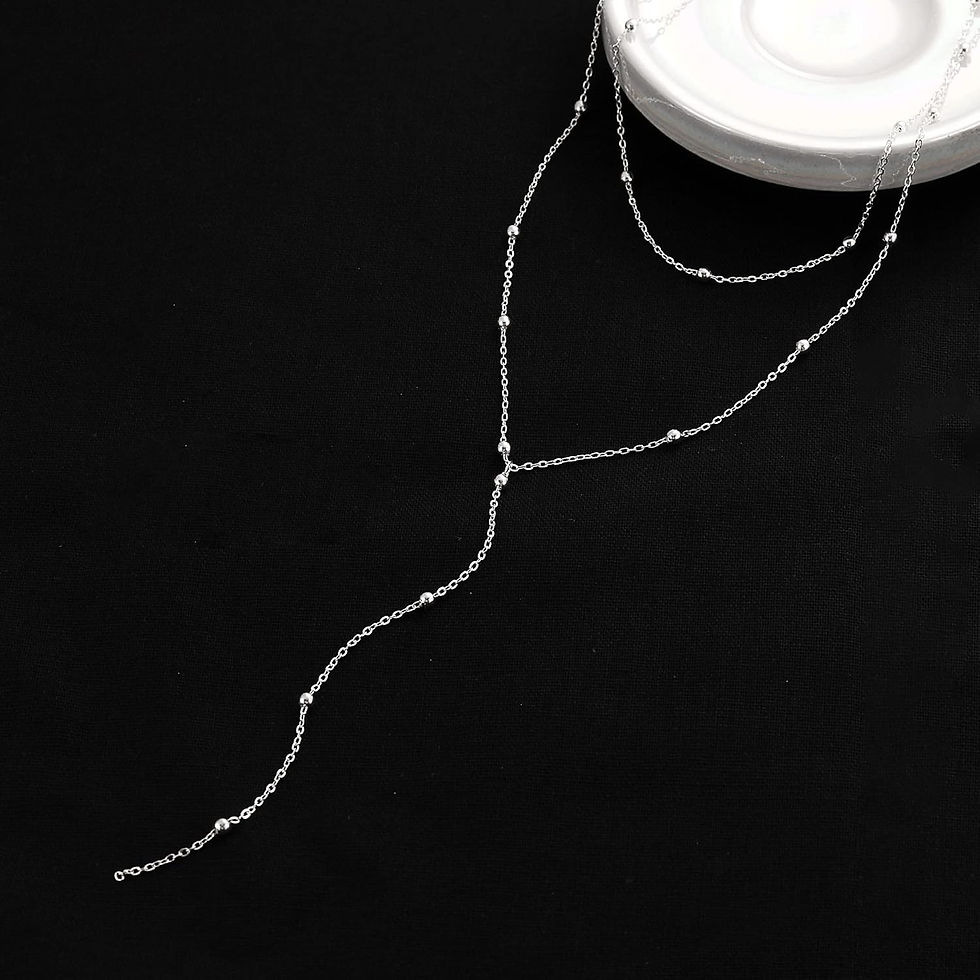 Miniatura: Gold Necklace for Women 14k Gold Plated/Silver Y-Shaped Pendant Necklace Layered