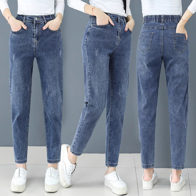 Miniatura: Summer New Sle Thin Large Size Women's Jeans Loose Covering Meat Harlan Pants Tr