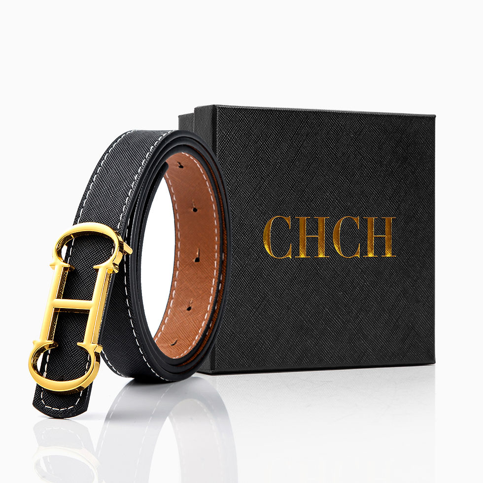 Miniatura: CHCH Double-sided Leather Belt women's Alloy New Luxury Design Fashion Jeans Dec