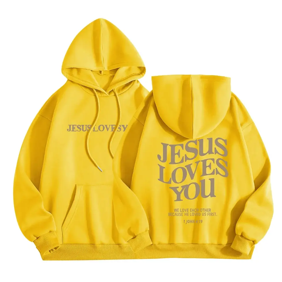 Miniatura: Jesus Loves You Print Pullover Hoodies Women's Hoodie Autumn Winter Men Streetwe