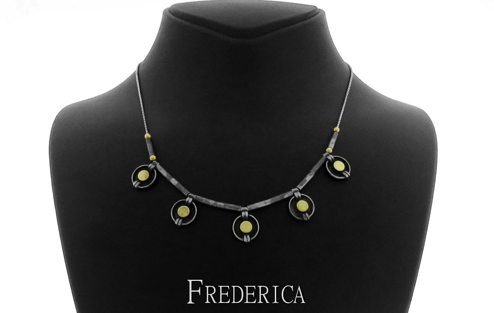 שרשרת מכסף וזהב בעיצוב מודרני