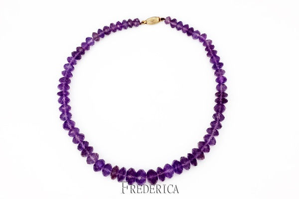FERDERICA- jewelry שרשרת אמטיסט טבעי עם מנעול כסף