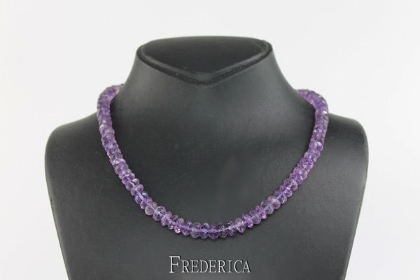 שרשרת מחרוזי אבן אמטיסט טבעי