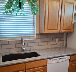 AZT Vetri Fume Polished 4x12” tile splash