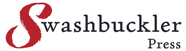 You're looking at the logo for Swashbuckler Press. It's a sans serif black font with a bright red S at the beginning.