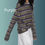 Thumbnail: Striped color-block cardigan, long-sleeved T-shirt