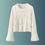 Thumbnail: Hollow-out bell sleeve knitted top