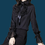 Thumbnail: Black shirt with a vintage,  niche, ruffled long-sleeve blouse