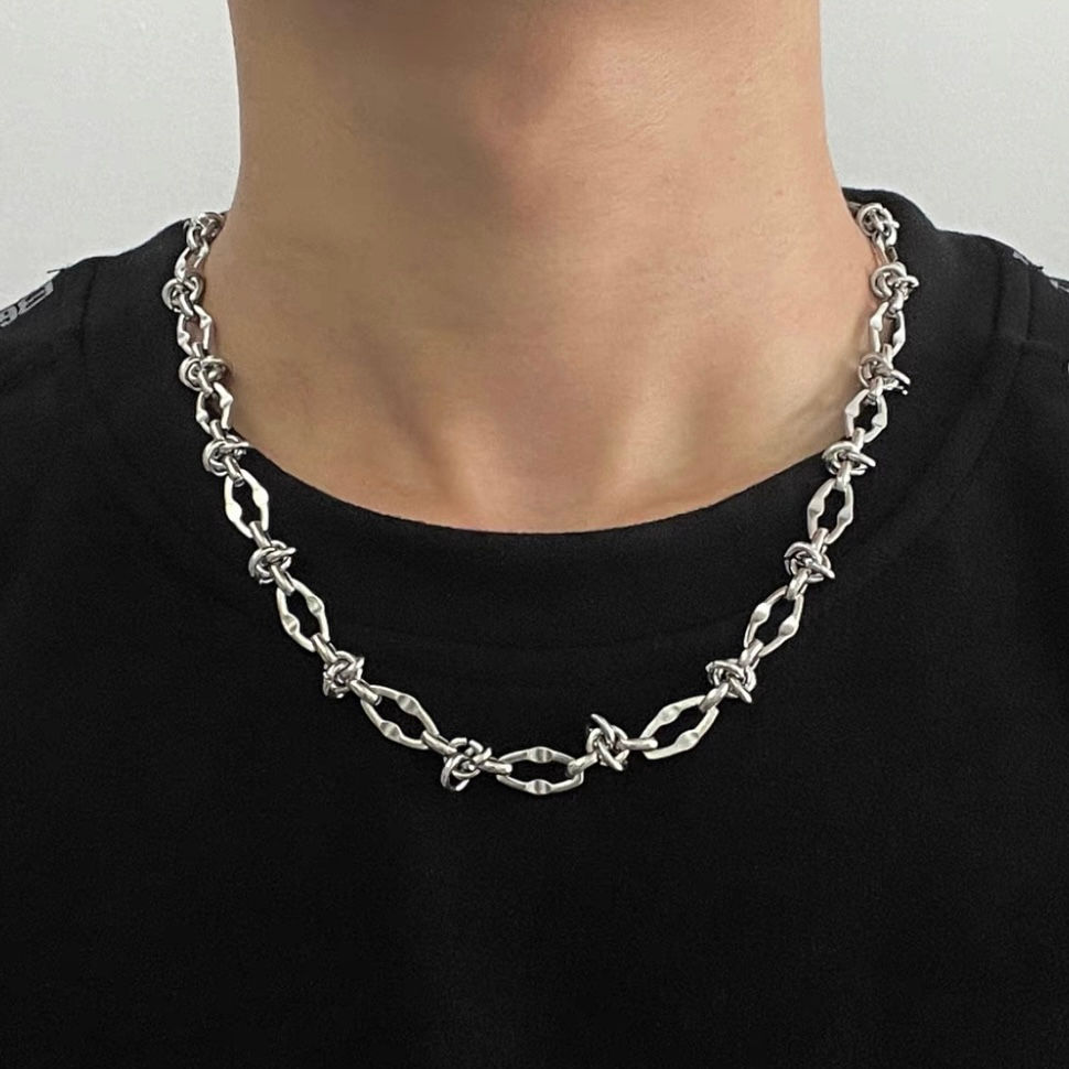 Thumbnail: Titanium steel necklaces that are popular streetwear and hip-hop fashion items,