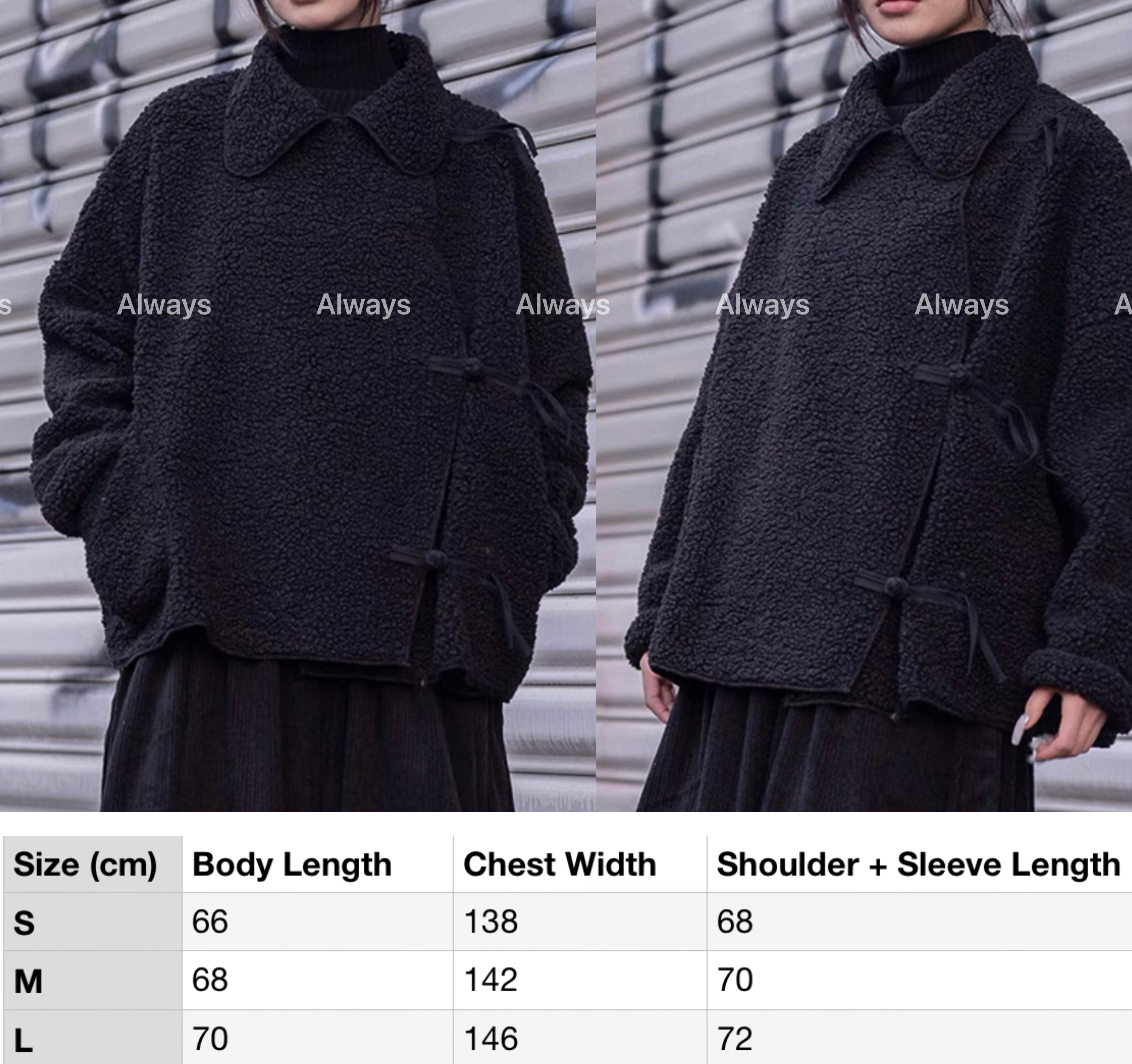 Chinese-style doll collar button-plush short coat