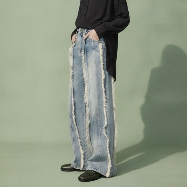 Thumbnail: Vintage-inspired small-label tassel design jeans 