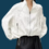 Thumbnail: Batwing sleeve short jacket, silver-pressed pleated slimming jacket top