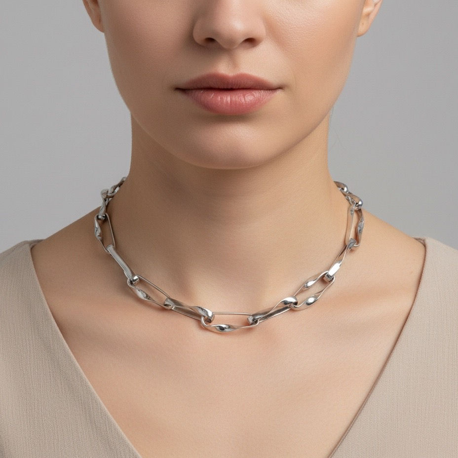 Thumbnail: Niche Punk Zipper Link/Tab Necklace and Bracelet